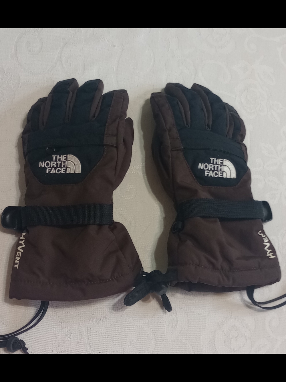 The North Face Brown and Black HyVent Ski Gloves